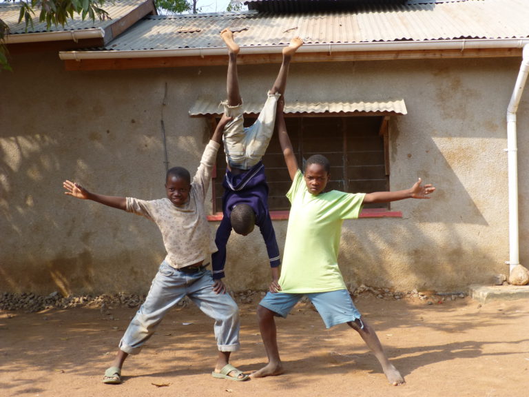 Acrobatics is not only fun to do. It also helps the boys in building trust in themselves and in others.