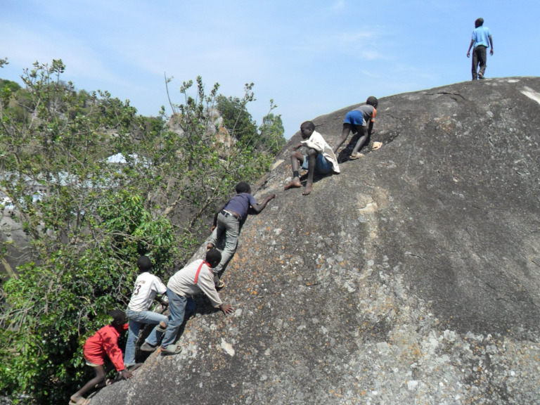 Climbing the rocks is a fun and exciting outing. And even more importantly, they learn to work together to be able to reach the top.